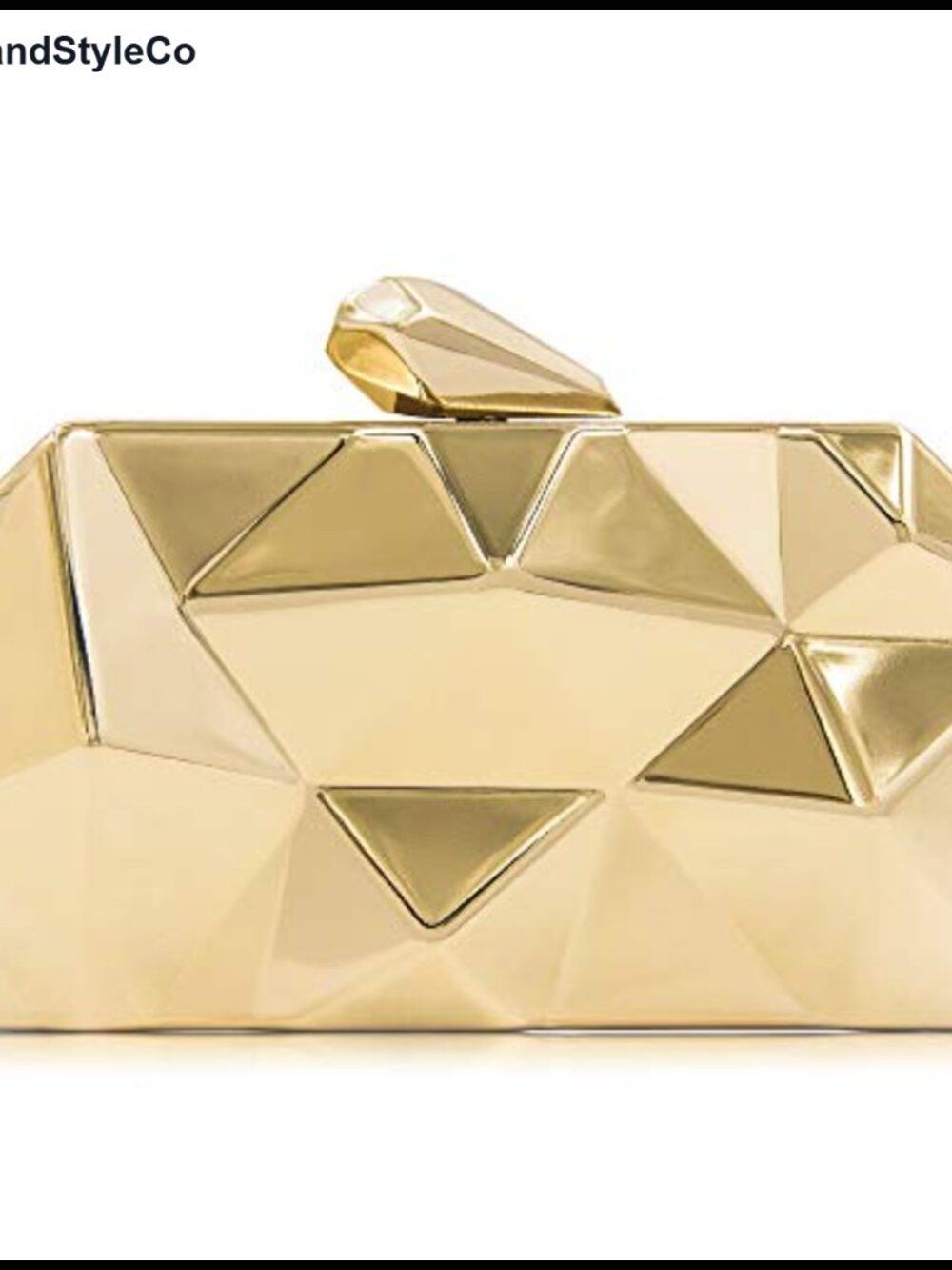 Metallic Evening Clutch Purse Alloy Shell Wristlet Crossbody Cocktail Bag